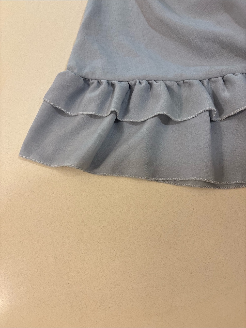 Light Blue Ruffle Sleeve Mini Dress - Picture 4 of 8
